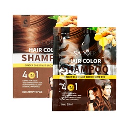 [6974784012488] Caja de 10 sobres de shampoo con tinte en tono café - Sadoer